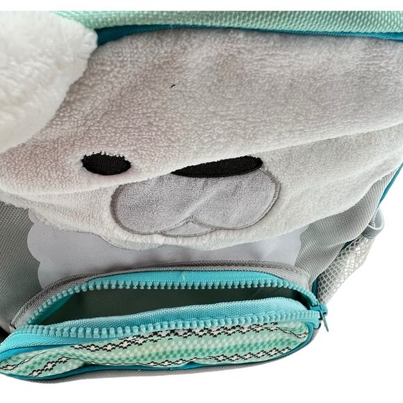 Preschool Kindergarten Backpack Fuzzy Puppy Kitty Bear Canvas Buckle Straps Mesh - Picture 3 of 9